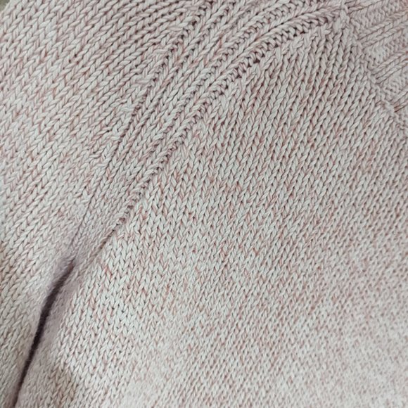 Cable Knit Pink and White Tunic Asymmetrical Sweater Sz Medium - Picture 2 of 7